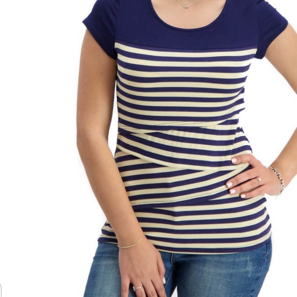 Milk Nursingwear multi layer striped nursing top